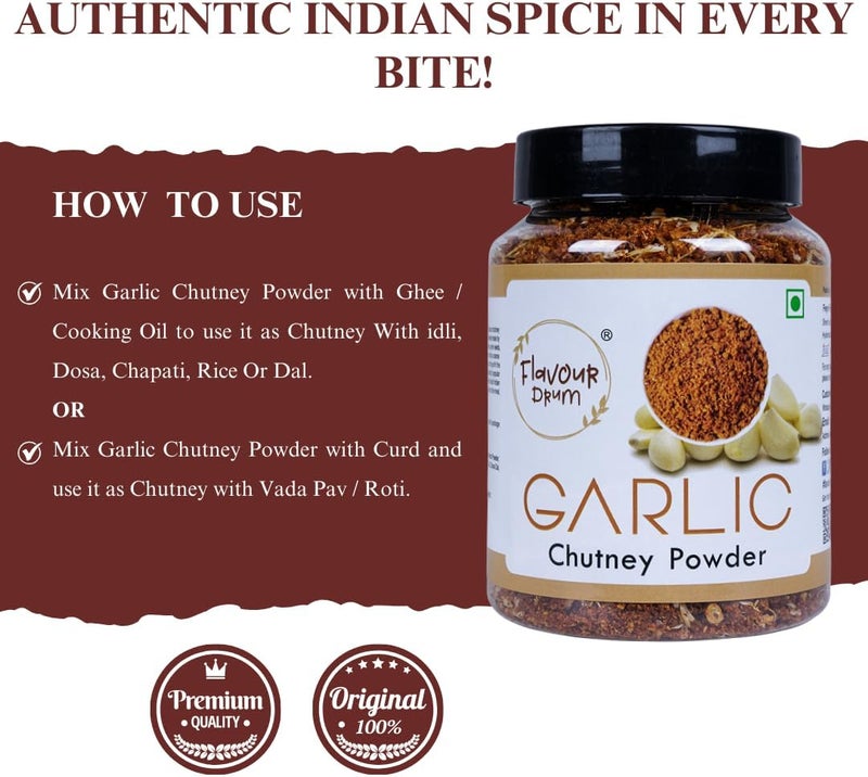 Flavour Drum Garlic Chutney Powder, 7 oz (200 g) | Healthy and Fresh - Image 4